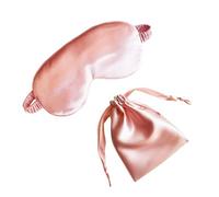 QSYW Antifaz para dormir de seda para dormir, cubierta de ojos de seda, correa elástica de satén suave con bolsa de almacenamiento de seda, color rosa