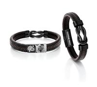 QSZ Pulsera Personalizada para Hombre con Grabado de Nombre y Foto (Pulsera negra)