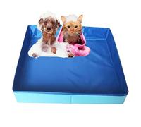 QSZTJJ Queta Piscina para Perros Plegable, Piscina para Perros Grandes y Pequeños - Piscinas Desmontables - Piscina Mascotas - Piscina Rigida Perro (Rectangle B,50 * 50 * 10cm)