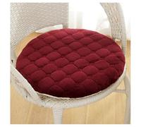 QSZTJJ Round Seat Cushions - 1/2/4 Pack Outdoor Chair Pads with Zip Cover - Non-Slip, Foldable Seat Pad for Garden, Patio, Dining Chairs - Washable & Breathable (Wine Red,45cm (2PCS))