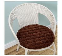 QSZTJJ Round Seat Cushions - 1/2/4 Pack Outdoor Chair Pads with Zip Cover - Non-Slip, Foldable Seat Pad for Garden, Patio, Dining Chairs - Washable & Breathable (Dark Coffee,50cm (4PCS))