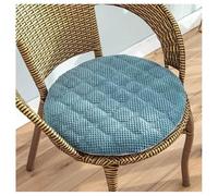 QSZTJJ Round Seat Cushions - 1/2/4 Pack Outdoor Chair Pads with Zip Cover - Non-Slip, Foldable Seat Pad for Garden, Patio, Dining Chairs - Washable & Breathable (Blue Grey,50cm (4PCS))