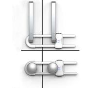 QT BABY - Paquete de 20 cerraduras de gabinete a prueba de bebés ajustables en forma de U para cajones, nevera, clóset, cerradura moderna de gabinete a prueba de bebés con botones de bloqueo extra