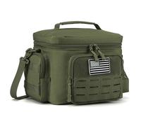 QT&QY Bolsa Térmica Táctica para Almuerzo de 13L para Hombres - Caja Térmica Militar Resistente, Impermeable y Aislante para Adultos - Ideal para Oficina, Camping, Picnic con Sistema MOLLE