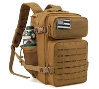 QT&QY Mochila táctica militar de 25L para hombres, con corte láser Molle, mochila de supervivencia pequeña, bolsa de gimnasio, mochila con soporte para dos tazas y para uso diario