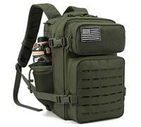 QT&QY Mochila táctica militar de 25L para hombres, con corte láser Molle, mochila de supervivencia pequeña, bolsa de gimnasio, mochila con soporte para dos tazas y para uso diario