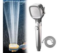 QTANZIQI Ducha de Mano, Manguera de Ducha, Potente rociador, Cabezal de Ducha de Mano, Cabezal iónico, Filtro de filtración, Lluvia, Flujo bajo, Combo Cepillado, Aumento de Encendido, Apagado,