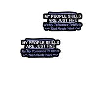 QTAOEIONG My People Skills Are Just Fine It's My Tolerance To Idiots That Needs Work - Broche esmaltado de 2 piezas para hombres y mujeres