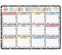 QTDS Composition Notebook Happy Birthday Chart for Classroom Decorations