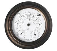 QTengCX Estación meteorológica de bronce antiguo de 10 pulgadas (barómetro, termómetro, higrómetro) | esfera náutica de pared | Analógica de precisión | Sin pilas