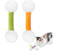 Qtip Cat Toy Set, Cat Kicker Toys for Indoor Cats, Designed for Indoor Cats Including ChewToys, Giant Cotton Swab CatsToys, Interactive Kitty Kick Sticks, Gift for Pets Lovers (Green+Orange)