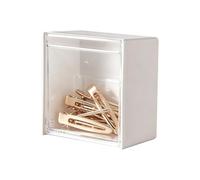 Qtip - Soporte de almacenamiento transparente - Organizador de almohadillas de algodón - para el hogar, dormitorio, sala de estar, tocador, baño, encimera, lazos para el pelo, púas de