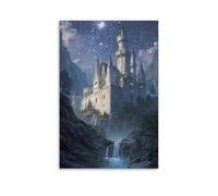 QTIVARLEN Castillo Neuschwanstein Cuadro En Lienzo Cuadros Decoracion Landmark Edificio Pinturas Murales Cuadros Modernos Impresiones Lienzo Para Salon Dormitorios Comedor Pasillo 08x12inch(20x30cm)