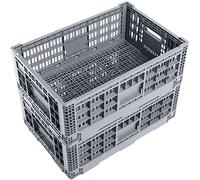 QTJH Contenedor de almacenamiento plegable, caja de transferencia, caja de almacenamiento de varios artículos (gris 23.6 pulgadas de largo x 15.7 pulgadas de ancho x 8.6 pulgadas de alto)