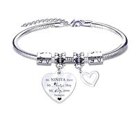 QTQTLP Regalo Hija Pulsera Para Mujer Mi Niñita Ayer, Mi Amiga Hoy,Mi Hija Para Siempre Pulseras Con Colgante Grabado Para Regalos Navidad para la hija Regalos para Hijas Adolescentes (2) (2)