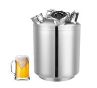 QTREIDG Barril de limpieza de cerveza con 3 conexiones, 10 L, depósito de limpieza de acero inoxidable, limpiador de tuberías de cerveza con 2 x tipo A y 1 adaptador tipo S, barril de limpieza para