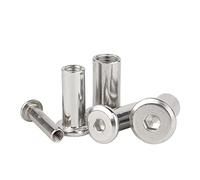 QtthZZr Tornillo Union Muebles 5/10/20 Piezas M3 M4 M5 M6 M8 304 De Acero Inoxidable, Cabeza Hexagonal Plana Grande, Conector De Remache, Junta De Inserción