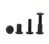 QtthZZr Tornillo Union Muebles 5 Juegos M5 * 15/20/25/30 Unidad Hexagonal Negra Conector Macho Y Hembra Tornillo Conectores para Muebles De Cocina Y Gabinetes