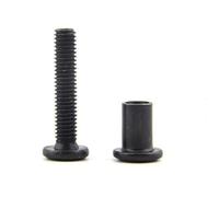 QtthZZr Tornillo Union Muebles 5 Juegos M5 * 16/20/25/30/35 Conector Hexagonal Plano Grande Negro Conectores Para Muebles De Cocina Y Gabinetes