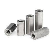 QtthZZr Tuerca Roscada 5 Uds Rosca Izquierda 304 Tuercas De Acoplamiento De Varilla Hexagonal De Acero Inoxidable Sujetadores De Construcción Industrial Espaciador De Separación Tuercas Hexagonales