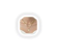 QttvbTna Collares para mujer, chapados en oro de 14 quilates, apilables, a la moda, con colgante en capas, cadenas de serpiente, colgante de oro, juego de joyas cubano Figaro con cuentas de espiga