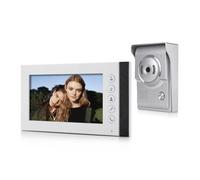 QttyElok Sistema de Intercomunicación de Timbre Visual en Color TFT de 7 Pulgadas 700TVL Cámara Exterior de Visión Nocturna Infrarroja, con Monitor Interior, Soporte para Desbloquear