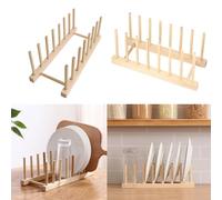 Qtuie Escurreplatos de Madera Escurridor de Platos Plegable Escurre Platos Organizador de Platos Soporte para Platos y Vasos de Cocina Kitchen Organizer Secador Platos Incluyendo una encimera (1)
