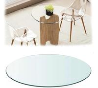 QTWLG 50 60 65 70 75 80 85 90 95 100 Cm Mesa De Vidrio Protector De Mesa De Vidrio Templado Transparente Cubierta De Repuesto para Mesa Auxiliar De Comedor Y Café(58cm(23in))