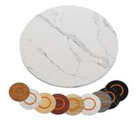 QTWLG Extra Grande Bandeja Giratoria De Madera 100cm Lazy Susan Plato Giratorio Redonda 60 80 90cm Bandeja De Servicio Giratoria Manual - 6 Estilos, 12 Tallas(White Marble,55cm/22in)
