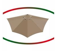 QTWLG Toldo De Repuesto para Sombrilla De Patio 270/300cm Tela De Reemplazo para Sombrilla Semicircular De Jardín Exterior, 5 Varillas (Solo Toldo)(Grey Khaki,10'/300cm)