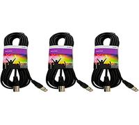 QTX - 3 cables DMX de 10 m para DJ, discotecas, luces