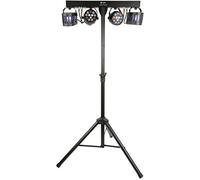 QTX LED Party FX barra w/soporte 2x RGBW luces par y remoto conjunto de iluminación portátil