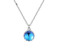 QTYQWC 2025 Trendy 100% 925 Sterling Silver Blue Crown Crystal Collar Sparklace para Mujeres Joyas de Plata de Bola de balón Swing clásico con ustedes para ustedes Accesorios de Moda Regalo