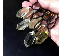 QTYQWC 5pcs de Cuarzo Natural Citrine Crystal Point Pendants Collar de Varita