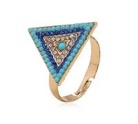 QTYQWC Anillo de diamantes de estilo étnico de moda anillo de articulación ajustable de apertura retro simple