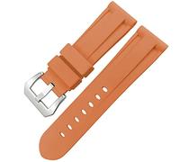 QTYQWC Bandeo de goma Butterfly Banda de vigilancia de 24 mm 26 mm para luminor Silicona colorida Sport Sport Strap/Orange Negro 1/26 mm