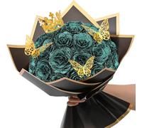 QTYQWC Bouquet de Flores secas exóticas 36 PCS Hermoso Ramo de Rosas, Ramo de Flores Verdes de Bricolaje para San Valentín, Aniversario, Compromiso, Boda (Verde)