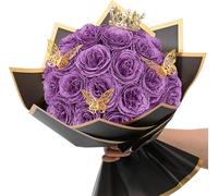 QTYQWC Bouquet de Flores secas exóticas 36 PCS Hermoso Ramo de Rosas, Ramo de Flores Verdes de Bricolaje para San Valentín, Aniversario, Compromiso, Boda (Verde)