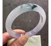 QTYQWC Brazaletes con patrón de semillas de hielo verde y blanco exquisito joyas de joyas de jade jade (61-62 mm)