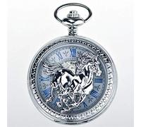 QTYQWC Caballeros de Plata Huecar, Reloj mecánica automática de Examen Retro Hueco para conmemorar el Reloj de Bolsillo para Hombres y Mujeres.