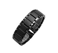 QTYQWC Correa de cerámica para Reloj Armani AR1451 AR1452 AR1400 AR1410 con Cierre de Mariposa de Acero Inoxidable, Correas de Reloj de 22 y 24 mm (Ar1451 Entre Mate)