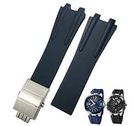 QTYQWC Correa de Reloj con Hebilla Plegable de Acero y Goma, 26mm, Apta para Ulysse Nardin, Accesorios Deportivos Impermeables en Azul, Negro y marrón