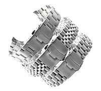 QTYQWC Correa de Reloj de Acero Inoxidable 316L Macizo, 18, 19, 20, 21, 22, 23, 24, 26, 28 y 30 mm, Correa de Reloj con Extremo Curvo, Pulsera de Repuesto