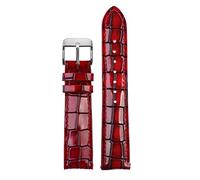 QTYQWC Correa de reloj de piel auténtica con personalidad transparente con textura de cocodrilo, correa de reloj de pulsera, 18 mm, 20 mm, 22 mm, color azul