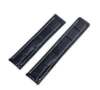 QTYQWC Correa de reloj de piel de becerro suave de 20 mm, 22 mm, 24 m, para Breitling Correa de reloj Avenger/Navitimer Premier con hebilla plegable