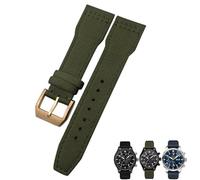 QTYQWC Correa de Reloj de Tela de Nailon de 22 mm y 21 mm Adecuada para IWC Big Pilot IIW388002 Spitfire Correa de Reloj de Lona Verde Pulseras Deportivas Top Gun