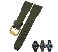 QTYQWC Correa de Reloj de Tela de Nailon de 22 mm y 21 mm Adecuada para IWC Big Pilot IIW388002 Spitfire Correa de Reloj de Lona Verde Pulseras Deportivas Top Gun