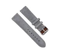 QTYQWC Correa de Reloj Vintage de Piel de Ante auténtica Hecha a Mano de Terciopelo de 18 mm, 20 mm, 22 mm y 24 mm