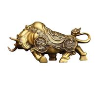 QTYQWC Escultura Decorativa De Latón Adornos De Vaca Feng Shui Ruyi B Mostrador Artesanía Porche Riqueza Estatua De Cobre