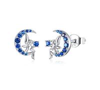 QTYQWC Fairy on the Moon Studings for Women Anti-Alergy Jewelry